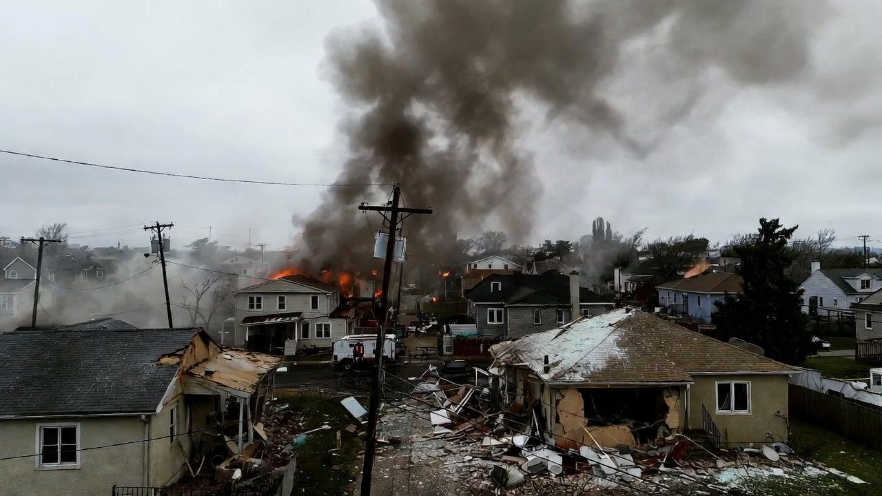 আবাসিক সড়কে গ্যাস লাইন বিস্ফোরণের এআই নির্মিত চিত্র। ছবি: গ্রোক